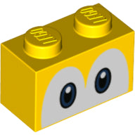 LEGO® los onderdeel Steen met Motief in kleur Geel 3004pb206
