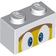 LEGO® los onderdeel Steen met Motief in kleur Wit 3004pb284