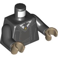 Plaatje in Gallery viewer laden, LEGO® los onderdeel Lijf met Motief Zwart 973pb4420c02