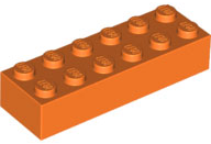Plaatje in Gallery viewer laden, LEGO® los onderdeel Steen in kleur Oranje 2456