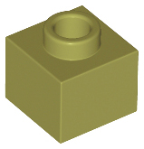 Plaatje in Gallery viewer laden, LEGO® los onderdeel Steen Aangepast Olijfgroen 86996