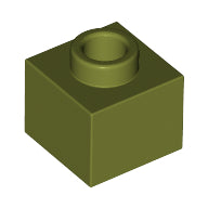 Plaatje in Gallery viewer laden, LEGO® los onderdeel Steen Aangepast Olijfgroen 86996