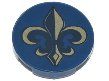 Plaatje in Gallery viewer laden, LEGO® onderdeel Tegel Rond met Motief Donkerblauw 14769pb502