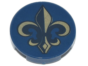 LEGO® onderdeel Tegel Rond met Motief Donkerblauw 14769pb502