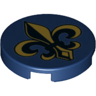 LEGO® onderdeel Tegel Rond met Motief Donkerblauw 14769pb502