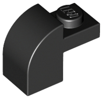LEGO® los onderdeel Dakpan Gebogen in kleur Zwart 6091