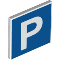 LEGO® los onderdeel Verkeersbord met Motief Wit 15210pb139