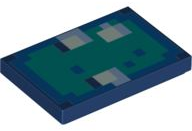 LEGO® los onderdeel Tegel met Motief Donkerblauw 26603pb218