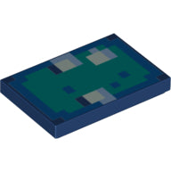 Plaatje in Gallery viewer laden, LEGO® los onderdeel Tegel met Motief Donkerblauw 26603pb218