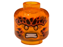 Plaatje in Gallery viewer laden, LEGO® los onderdeel Hoofd Doorzichtig Oranje 3626pb3357
