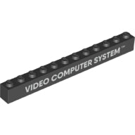 LEGO® los onderdeel Steen met Motief Zwart 6112pb021