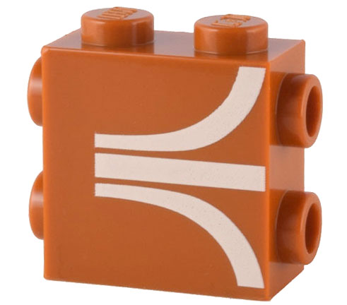 LEGO® Steen Aangepast met Motief Donker Oranje 67329pb002