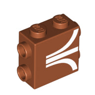 LEGO® Steen Aangepast met Motief Donker Oranje 67329pb002