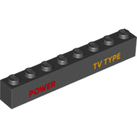 Plaatje in Gallery viewer laden, LEGO® los onderdeel Steen met Motief Zwart 3008pb174