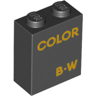 Plaatje in Gallery viewer laden, LEGO® los onderdeel Steen met Motief Zwart 3245cpb198