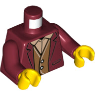 Plaatje in Gallery viewer laden, LEGO® los onderdeel Lijf met Motief Donkerrood 973pb4603c01