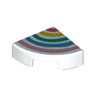 LEGO® los onderdeel Tegel Rond met Motief Wit 25269pb029