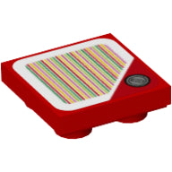 Plaatje in Gallery viewer laden, LEGO® onderdeel Tegel Aangepast met Motief Rood 11203pb082