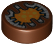 Plaatje in Gallery viewer laden, LEGO® Tegel Rond met Motief Roodachtig Bruin 98138pb289
