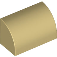 Plaatje in Gallery viewer laden, LEGO® los onderdeel Dakpan Gebogen in kleur Geelbruin 37352