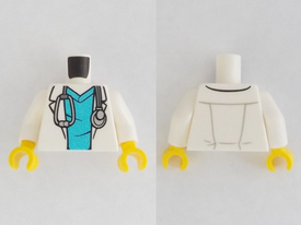 LEGO® los onderdeel Lijf met Motief Wit 973pb4534c01