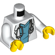 LEGO® los onderdeel Lijf met Motief Wit 973pb4534c01