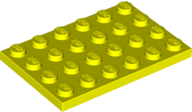 LEGO® los onderdeel Plaat Algemeen in kleur Neon geel 3032