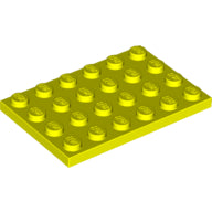 LEGO® los onderdeel Plaat Algemeen in kleur Neon geel 3032