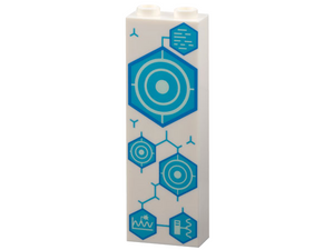 LEGO® los onderdeel Steen met Motief in kleur Wit 2454pb222