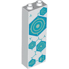 LEGO® los onderdeel Steen met Motief in kleur Wit 2454pb222