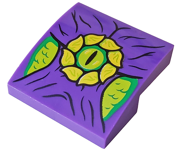 LEGO® Dakpan Gebogen met Motief Donkerpaars 15068pb414