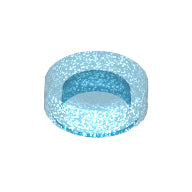 LEGO® Tegel Rond Doorzichtig donkerblauw opaal 98138