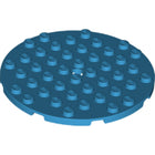LEGO® los onderdeel Plaat Rond Donker Azuurblauw 74611