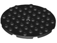 LEGO® los onderdeel Plaat Rond in kleur Zwart 74611
