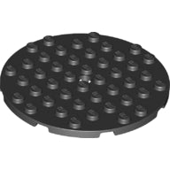 LEGO® los onderdeel Plaat Rond in kleur Zwart 74611