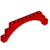 Plaatje in Gallery viewer laden, LEGO® los onderdeel Steen Boog in kleur Rood 18838