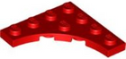 LEGO® los onderdeel Plaat Aangepast in kleur Rood 35044
