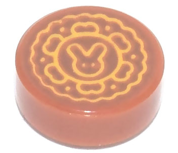 LEGO® Tegel Rond met Motief Donker Oranje 98138pb286