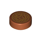 LEGO® Tegel Rond met Motief Donker Oranje 98138pb286