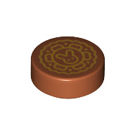LEGO® Tegel Rond met Motief Donker Oranje 98138pb286
