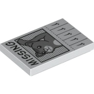 LEGO® los onderdeel Tegel met Motief in kleur Wit 26603pb216