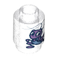 Plaatje in Gallery viewer laden, LEGO® onderdeel Steen Rond met Motief Satijn Wit 3062pb072