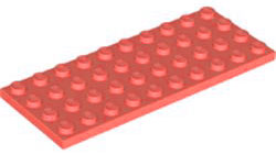 LEGO® los onderdeel Plaat Algemeen in kleur Koraal 3030