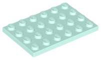Plaatje in Gallery viewer laden, LEGO® los onderdeel Plaat Algemeen in kleur Licht Aqua 3032