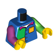 Plaatje in Gallery viewer laden, LEGO® los onderdeel Lijf met Motief Blauw 973pb4787c01