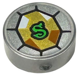 LEGO® los onderdeel Tegel Rond met Motief Zilver 98138pb308