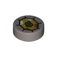 Plaatje in Gallery viewer laden, LEGO® los onderdeel Tegel Rond met Motief Zilver 98138pb308