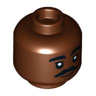 Plaatje in Gallery viewer laden, LEGO® los onderdeel Hoofd Roodachtig Bruin 3626pb3155