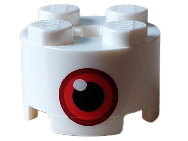 LEGO® los onderdeel Steen Rond met Motief Wit 3941pb45