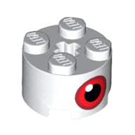 Plaatje in Gallery viewer laden, LEGO® los onderdeel Steen Rond met Motief Wit 3941pb45